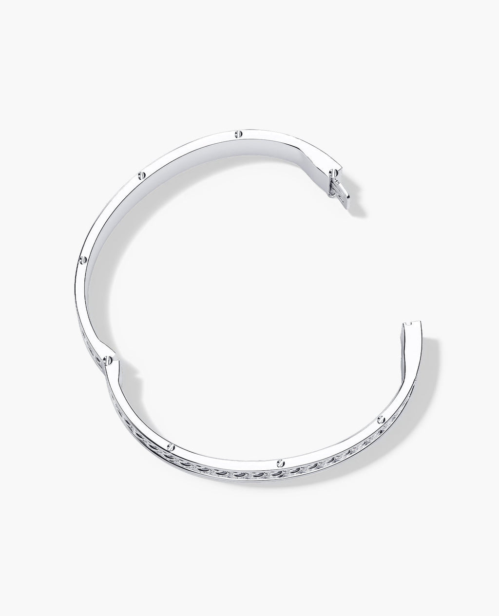 KENSINGTON Gold Cuban Link Bangle Bracelet with Diamonds - 9mm