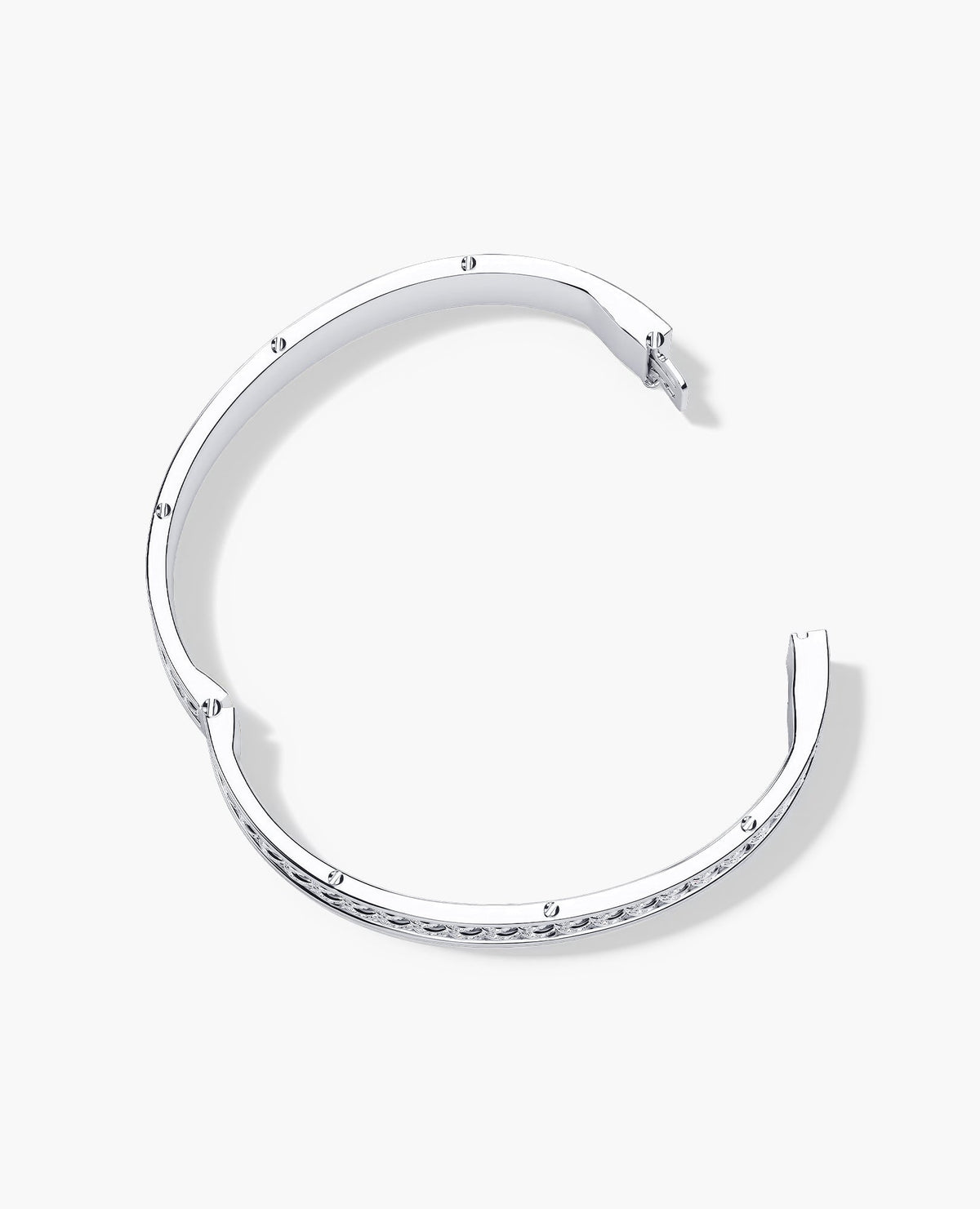 KENSINGTON Gold Cuban Link Bangle Bracelet with Diamonds - 9mm