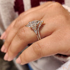 Marquise Engagement Ring with Wedding Band in Muse Setting