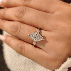 Dutch Marquise Ring with Kite and Round Side Stones