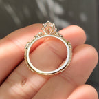 Vintage Style Marquise Lab Grown Diamond Ring with Milgrain Details