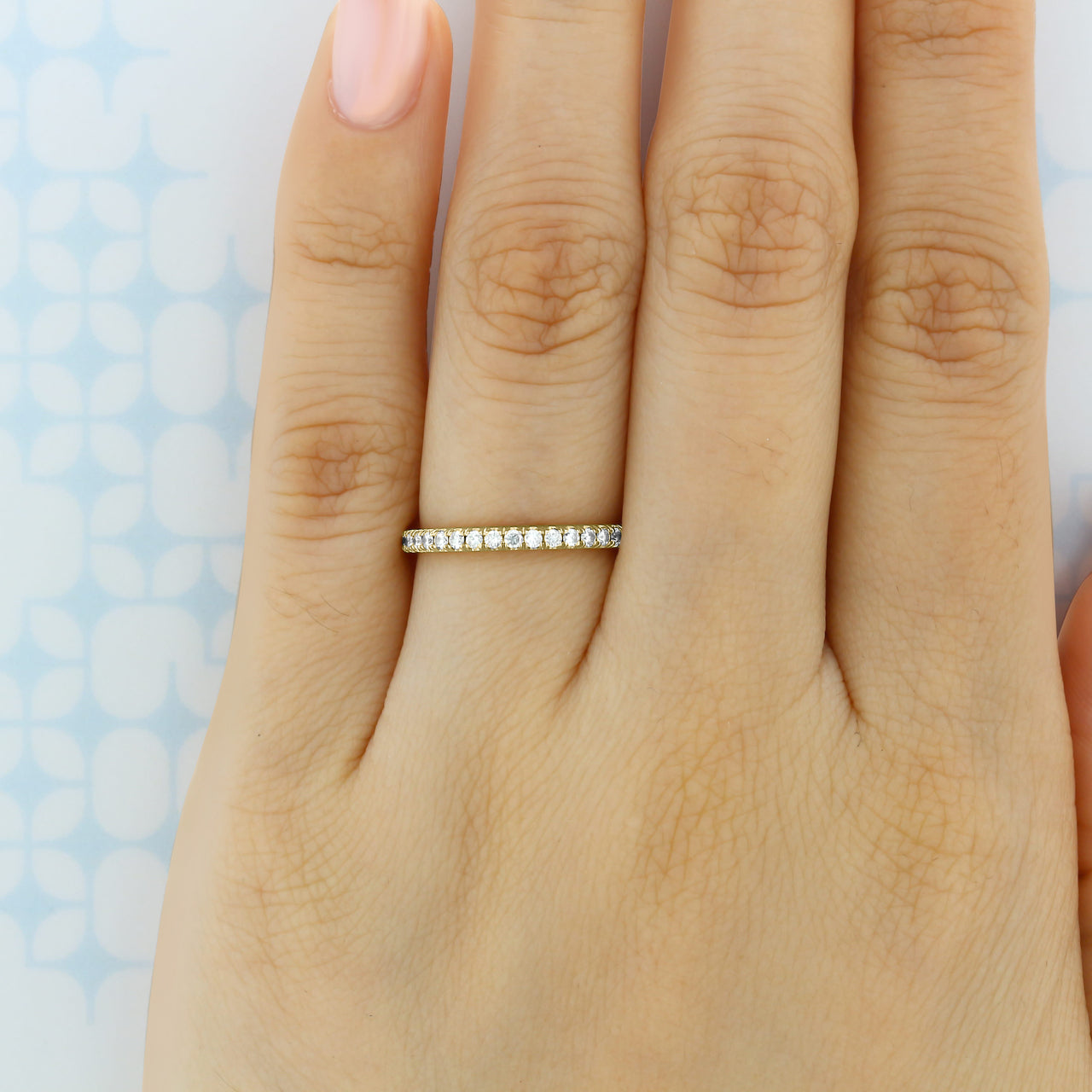 0.33 TCW Round Brilliant Cut Full Eternity Moissanite Wedding Band