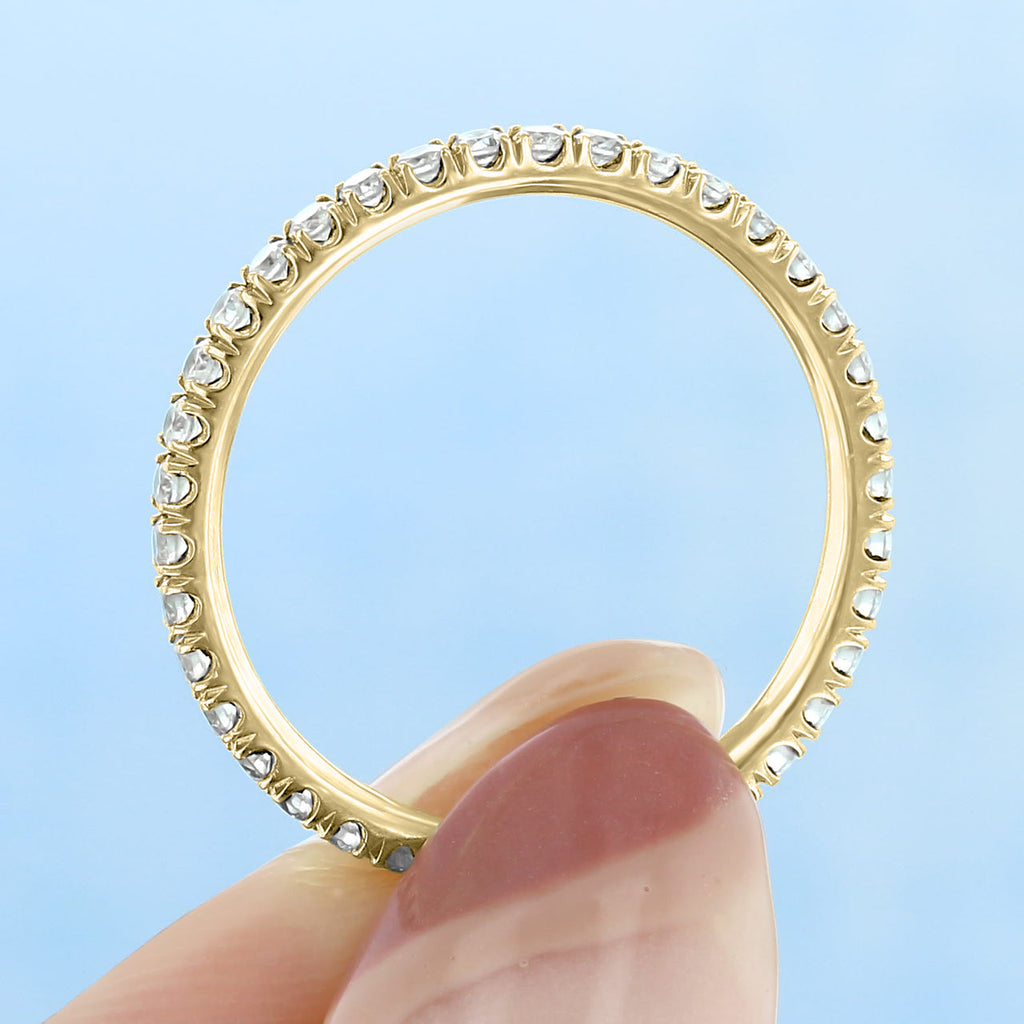 0.33 TCW Round Brilliant Cut Full Eternity Moissanite Wedding Band