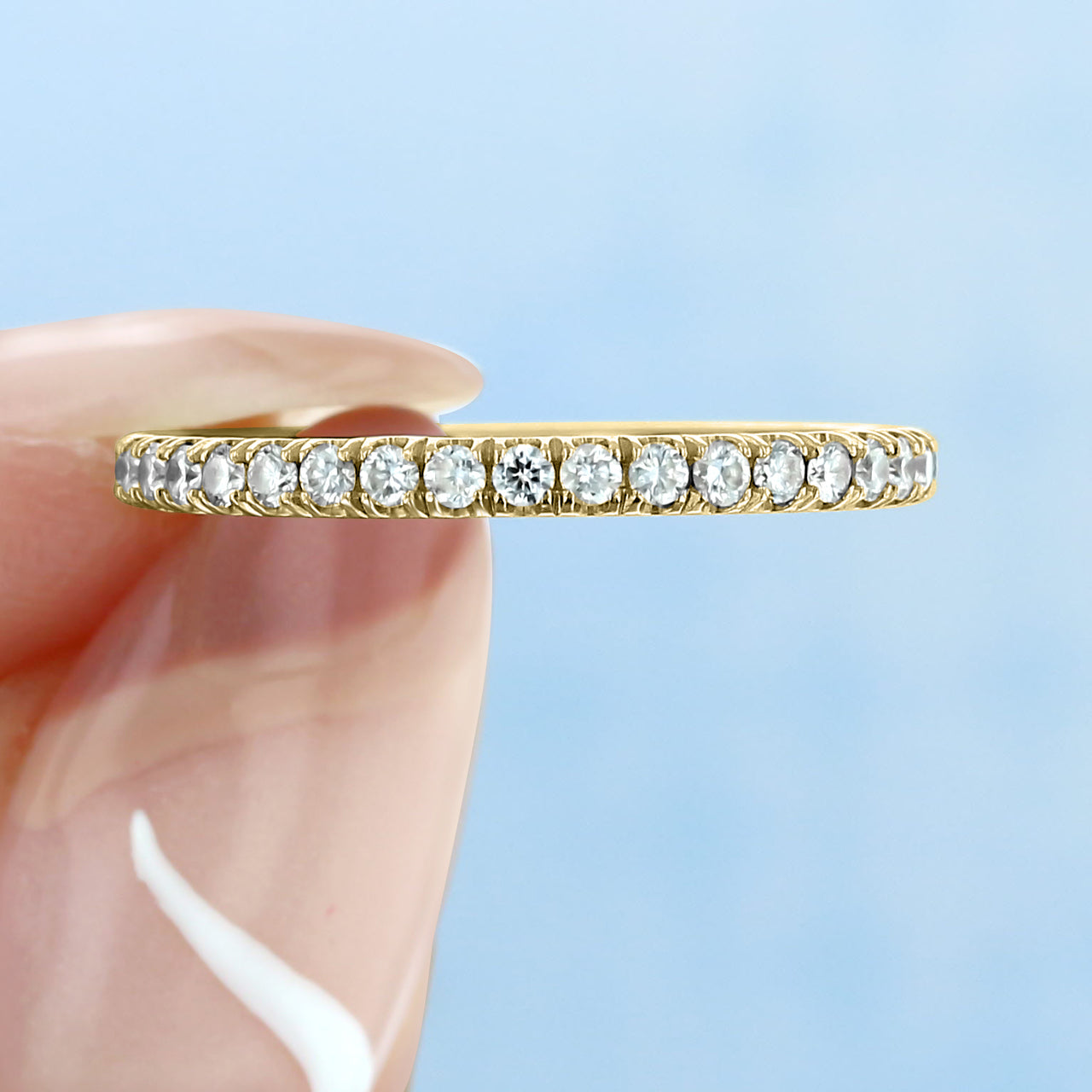 0.33 TCW Round Brilliant Cut Full Eternity Moissanite Wedding Band