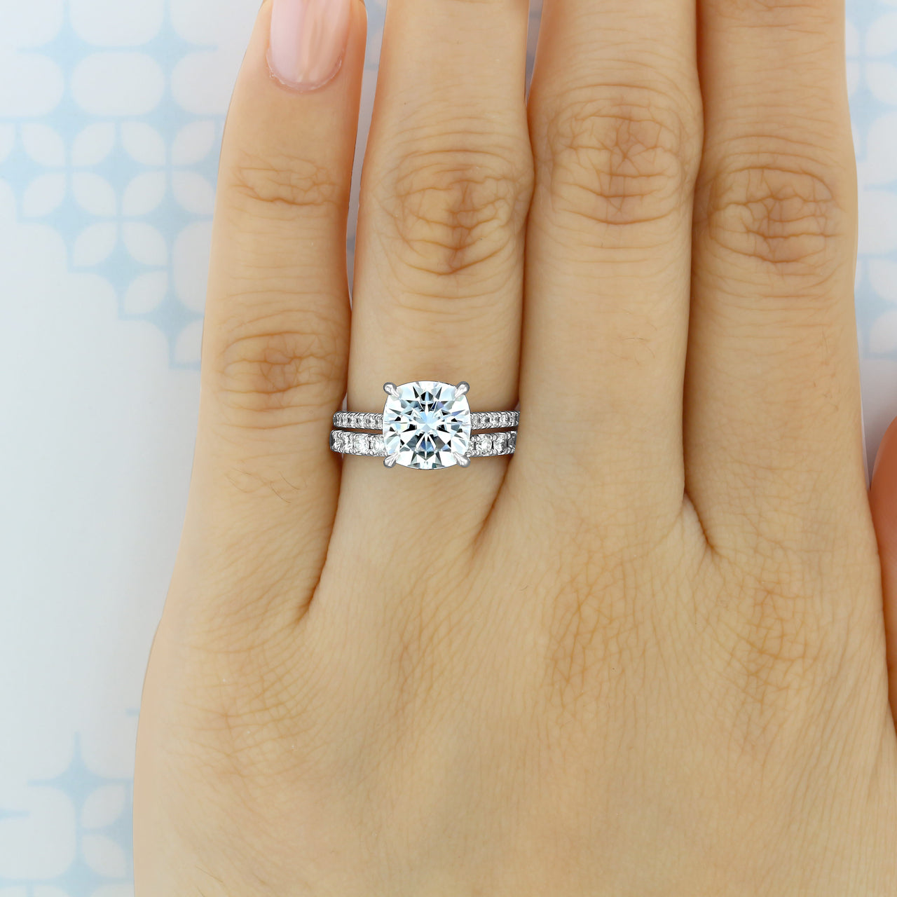 0.80 TCW Round Brilliant Cut Full Eternity Moissanite Wedding Band