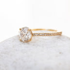 1.0 CT Round Cut Pave Setting Moissanite Engagement Ring