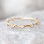 Round Brilliant Cut Dainty Wedding Band