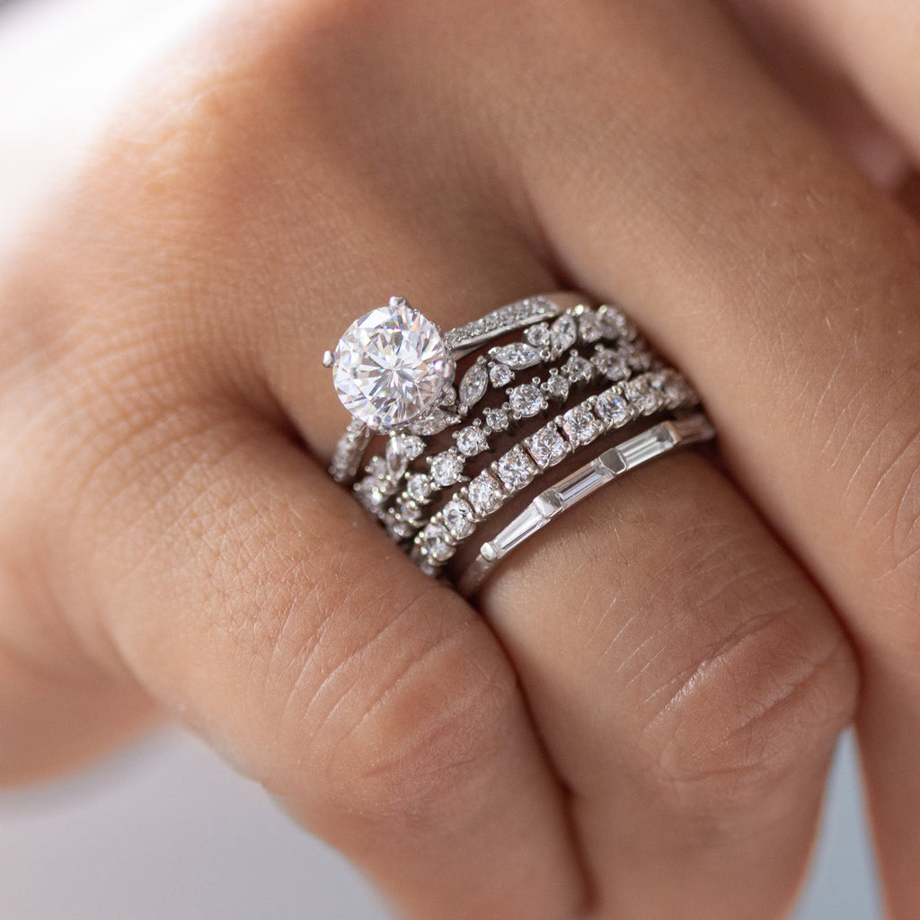 0.54 TCW Round Brilliant Cut Full Eternity Moissanite Wedding Band