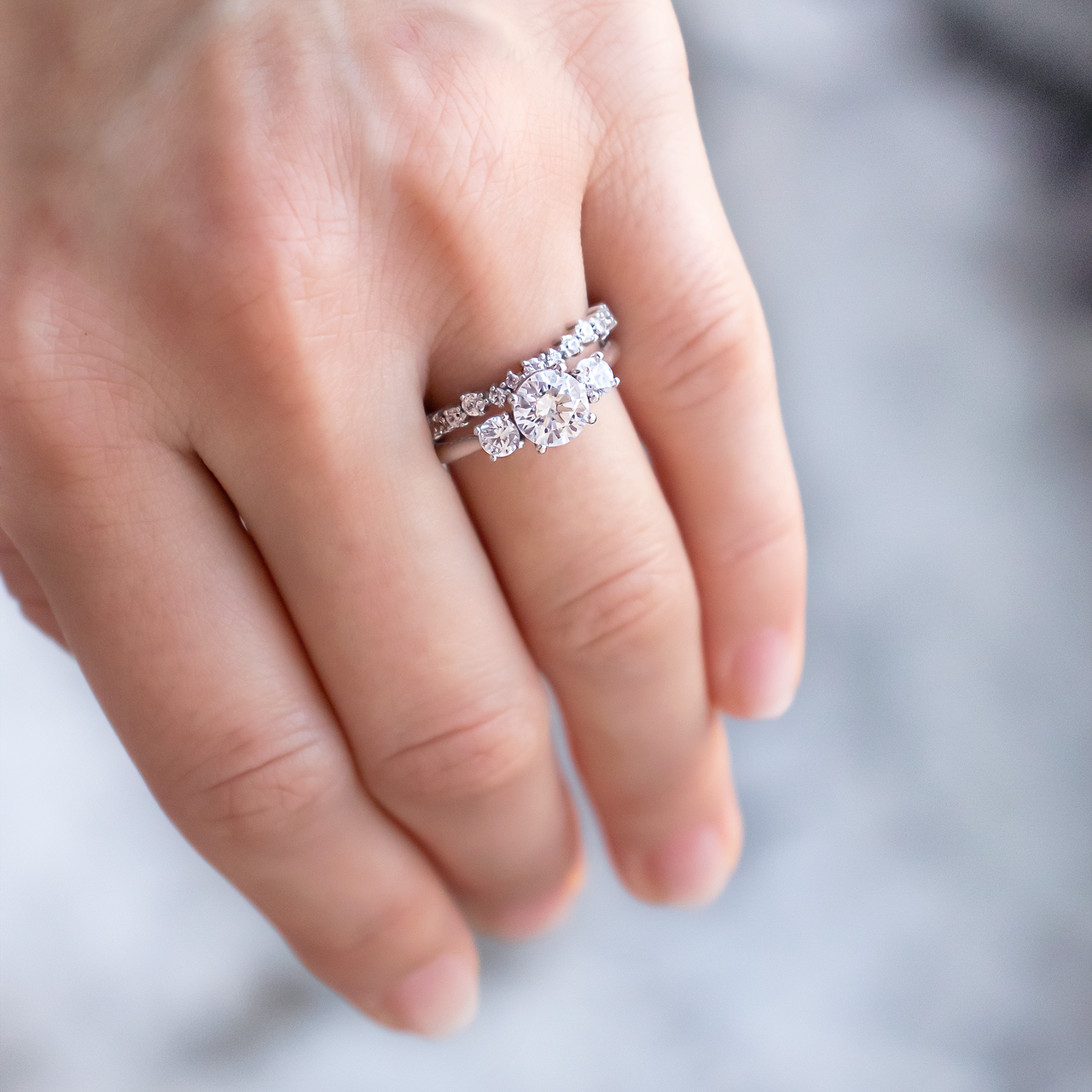 0.54 TCW Round Brilliant Cut Full Eternity Moissanite Wedding Band