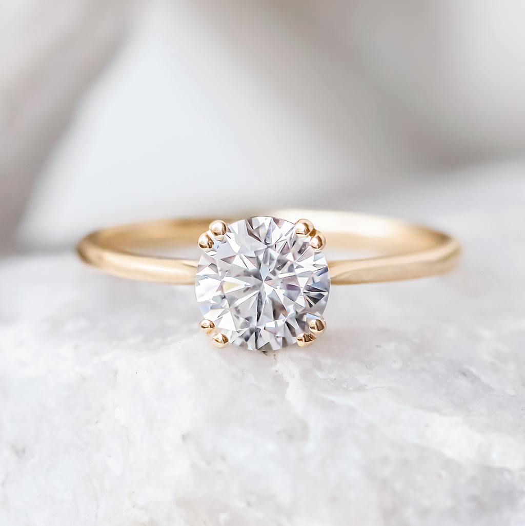 1.20 CT Round Cut Double Claw Prong Moissanite Engagement Ring