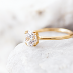 1.20 CT Round Cut Double Claw Prong Moissanite Engagement Ring