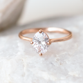 1.33 CT Oval Cut Solitaire Moissanite Engagement Ring