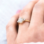 1.20 CT Round Cut cluster Moissanite Engagement Ring