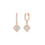 0.58 TCW Round Moissanite Diamond Drop Huggie Earrings