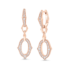 0.70 TCW Round Moissanite Diamond Link Drop Earrings