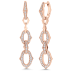 0.70 TCW Round Moissanite Diamond Link Drop Earrings