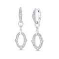 0.70 TCW Round Moissanite Diamond Link Drop Earrings