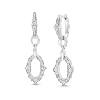 0.70 TCW Round Moissanite Diamond Link Drop Earrings