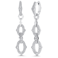 0.70 TCW Round Moissanite Diamond Link Drop Earrings