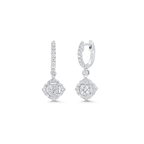 0.58 TCW Round Moissanite Diamond Drop Huggie Earrings