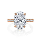 3.0 CT Oval Moissanite Solitaire Pave Setting Engagement Ring