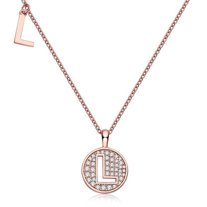 Personalized "L" latter diamond necklace