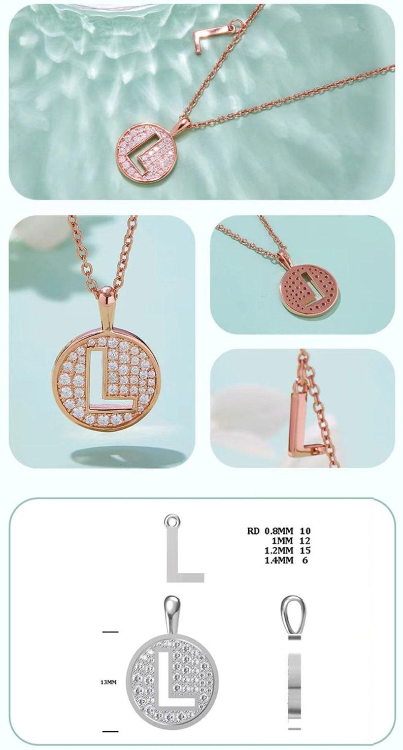 Personalized "L" latter diamond necklace