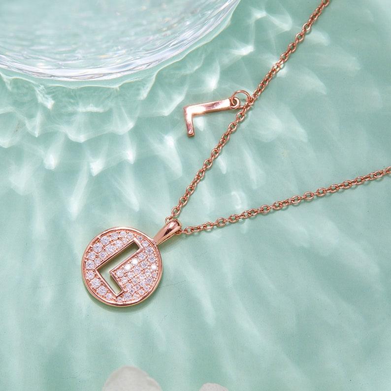 Personalized "L" latter diamond necklace