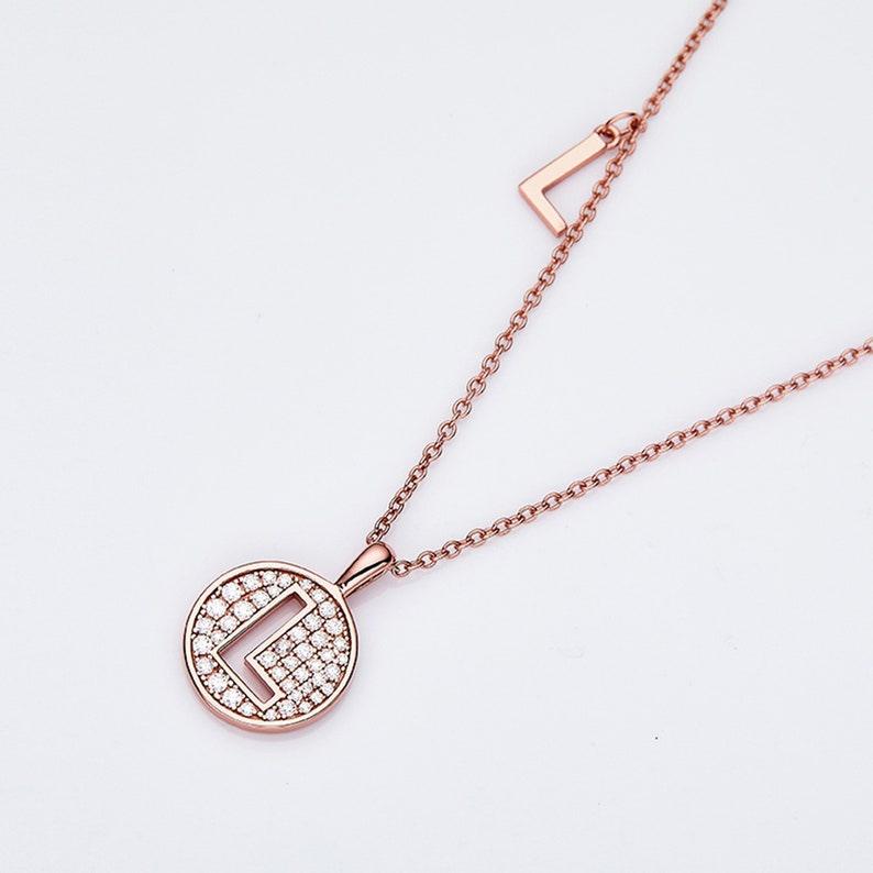 Personalized "L" latter diamond necklace