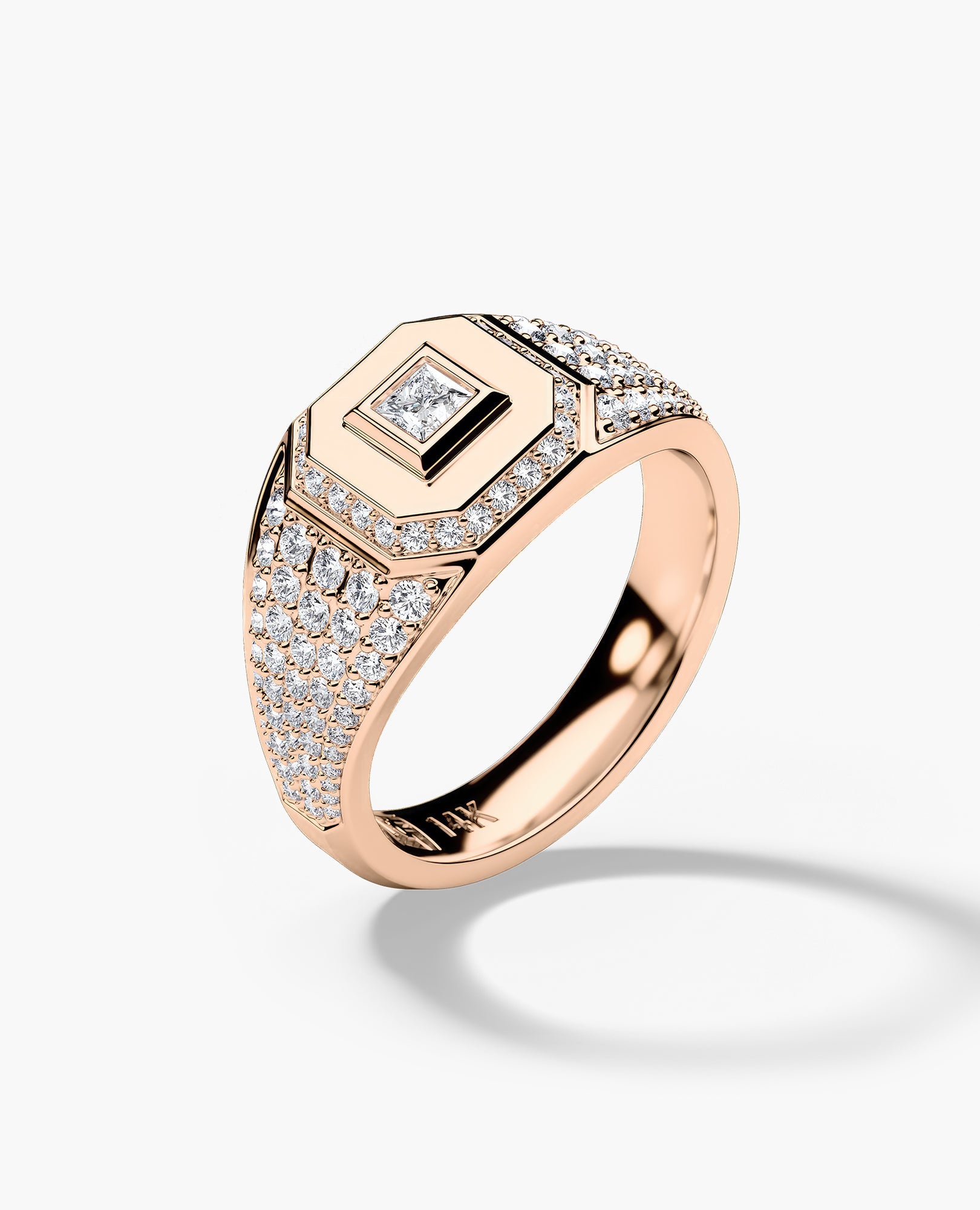 LA PAZ Gold Signet Ring with 0.85ct Diamonds