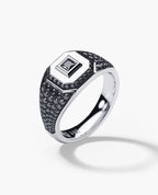 LA PAZ Gold Signet Ring with 0.85ct Black Diamonds