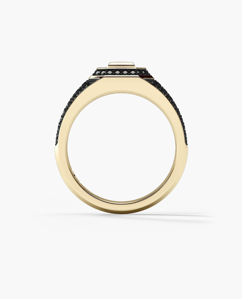 LA PAZ Gold Signet Ring with 0.85ct Black Diamonds