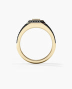 LA PAZ Gold Signet Ring with 0.85ct Black Diamonds