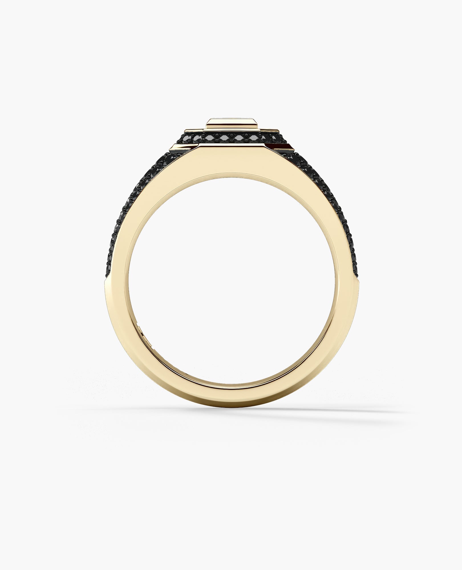 LA PAZ Gold Signet Ring with 0.85ct Black Diamonds