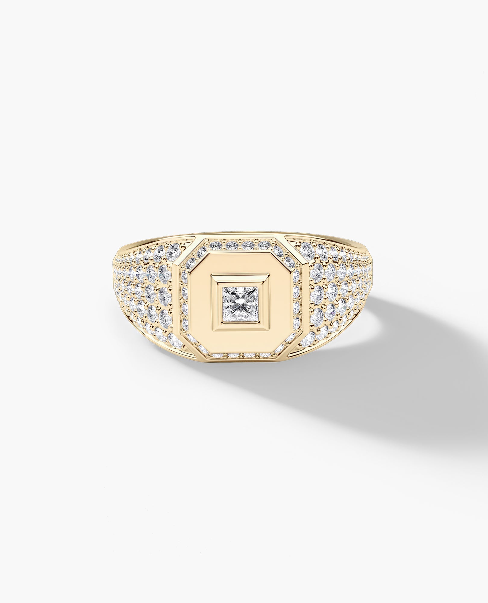 LA PAZ Gold Signet Ring with 0.85ct Diamonds