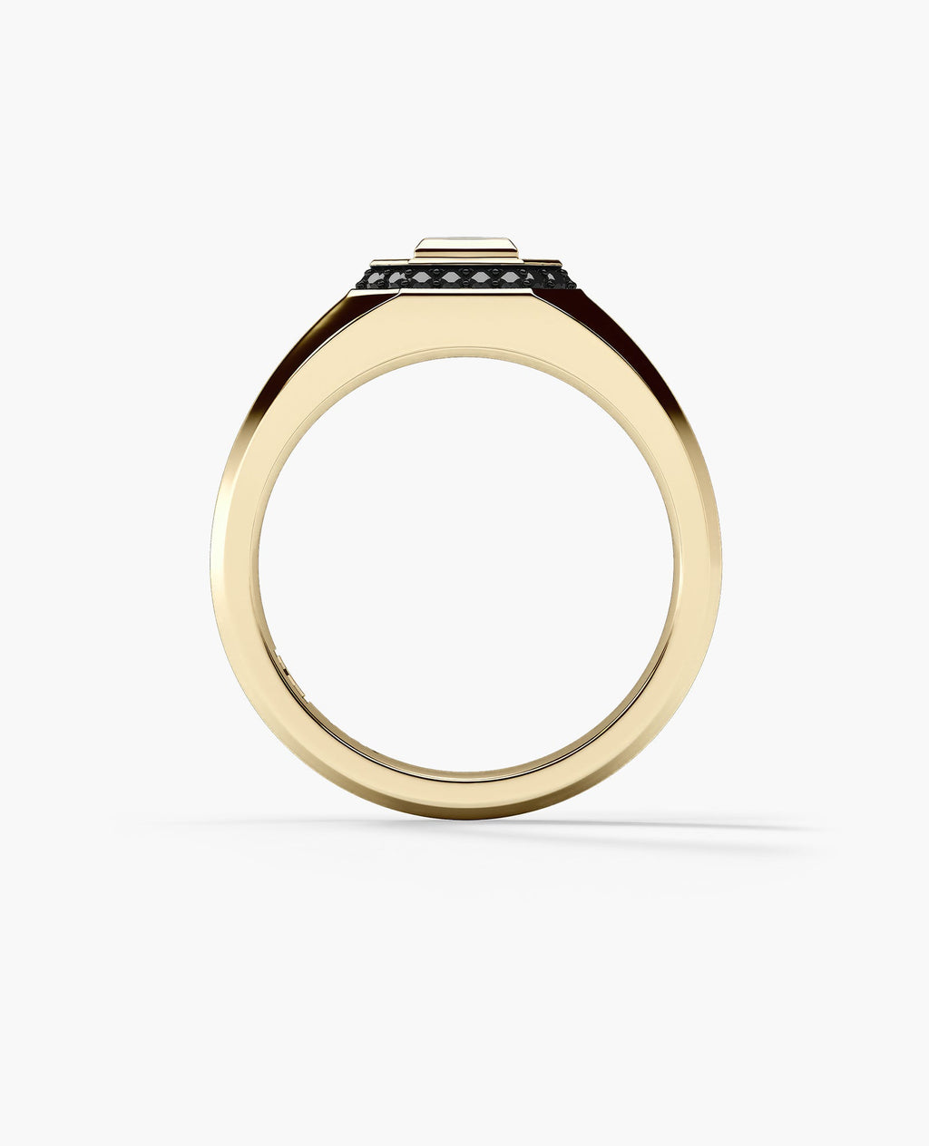 LA PAZ Gold Signet Ring with 0.20ct Black Diamonds