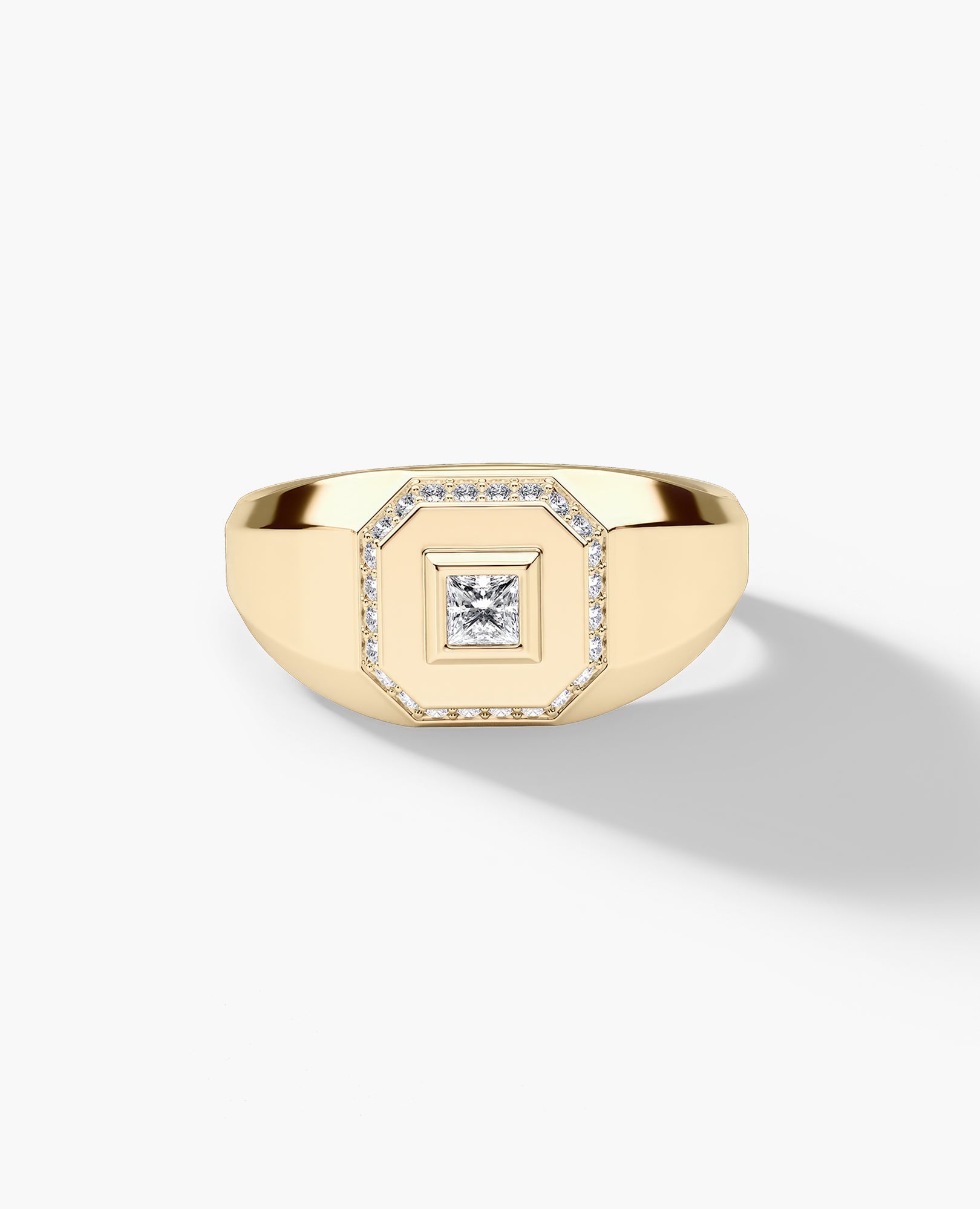 LA PAZ Gold Signet Ring with 0.20ct Diamonds