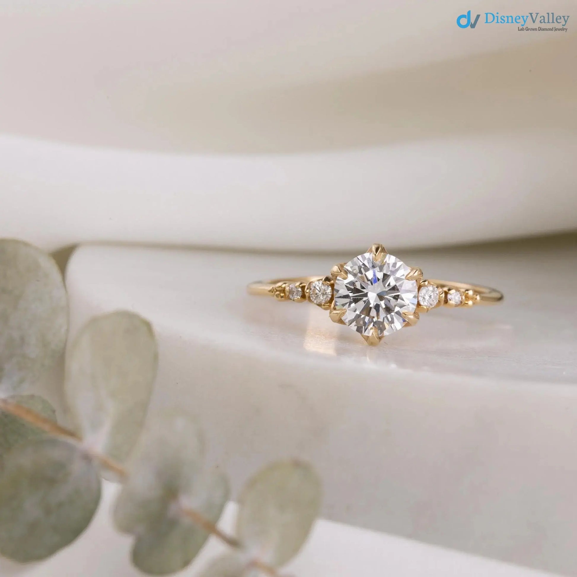 Lab Diamond Engagement Ring, Large lab-grown Diamond, Flower setting, high profile DisneyValley