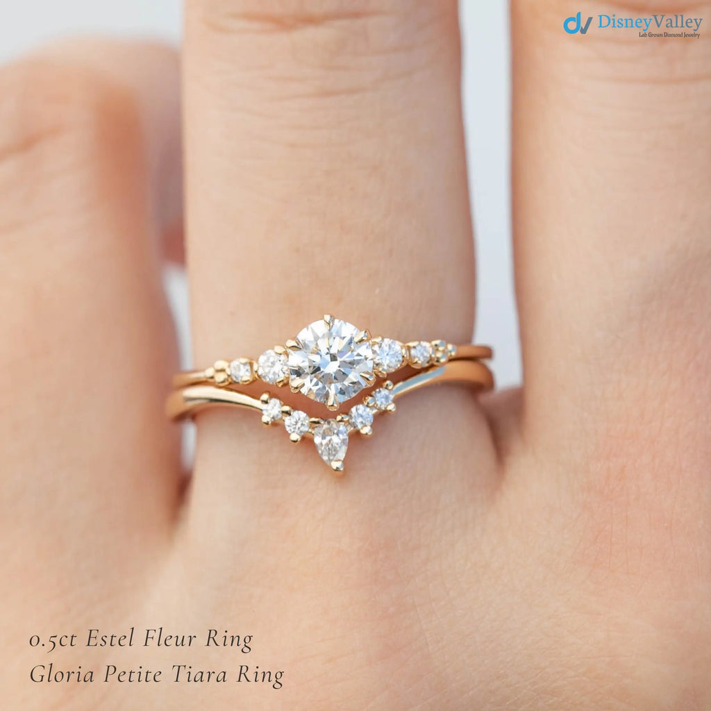 Lab Diamond Engagement Ring, Large lab-grown Diamond, Flower setting, high profile DisneyValley