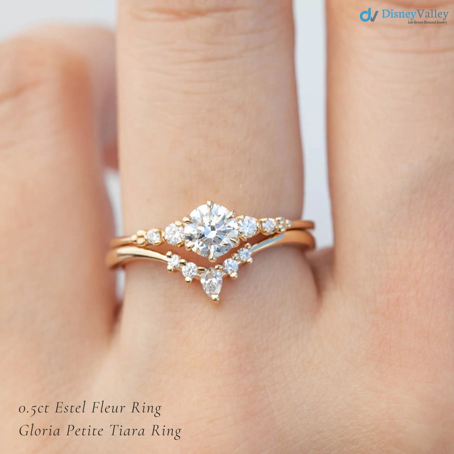 Lab Diamond Engagement Ring, Large lab-grown Diamond, Flower setting, high profile DisneyValley