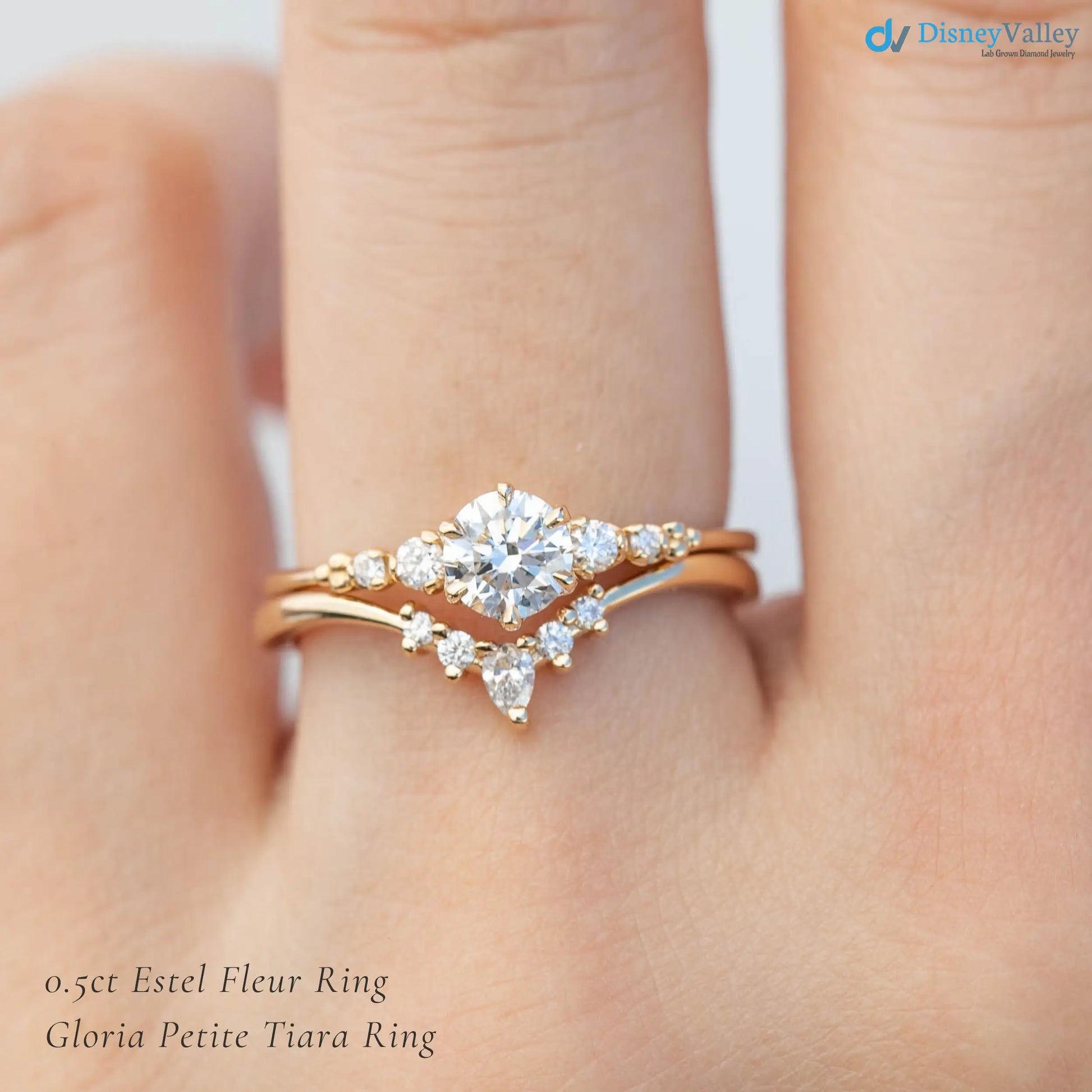 Lab Diamond Engagement Ring, Large lab-grown Diamond, Flower setting, high profile DisneyValley