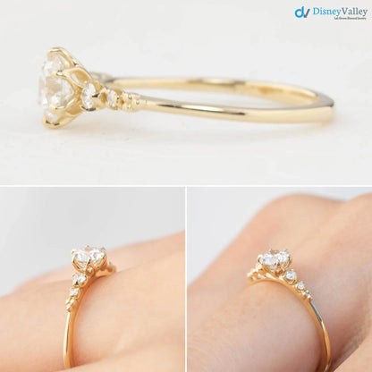 Lab Diamond Engagement Ring, Large lab-grown Diamond, Flower setting, high profile DisneyValley