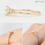 Lab Diamond Engagement Ring, Large lab-grown Diamond, Flower setting, high profile DisneyValley