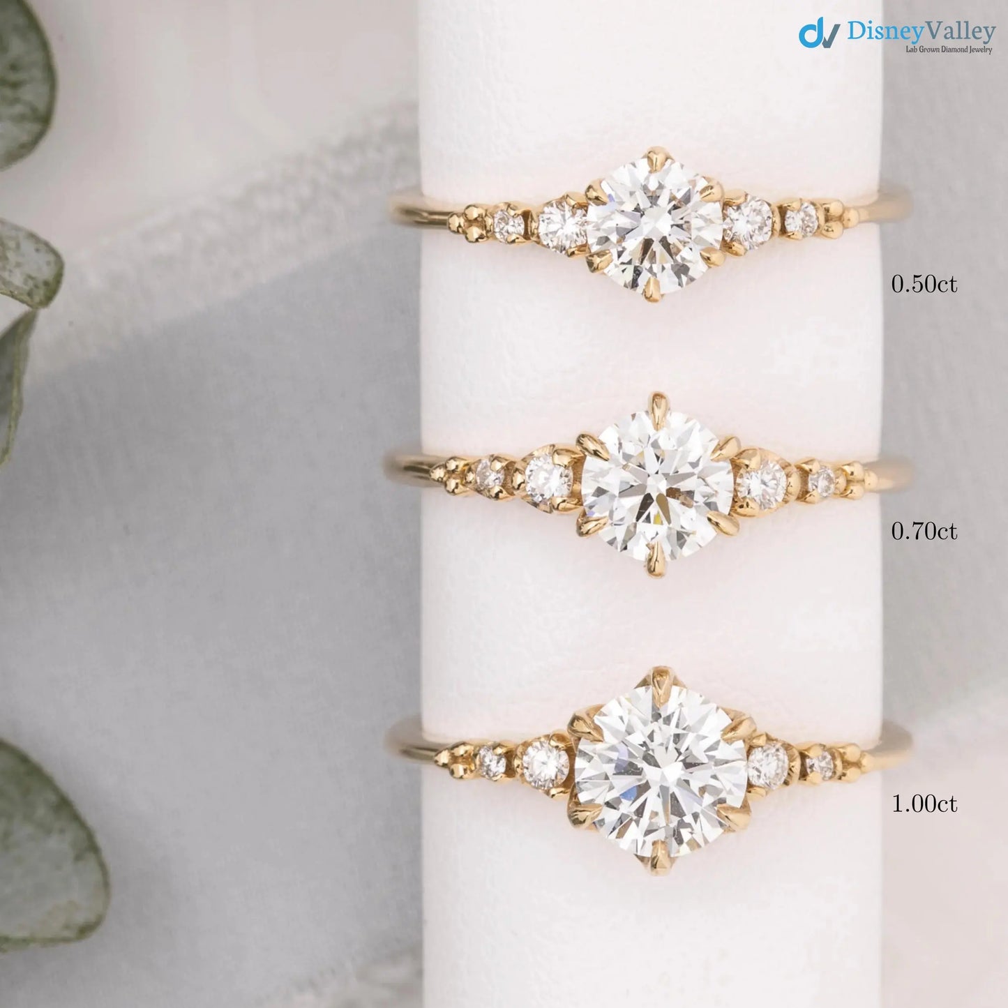 Lab Diamond Engagement Ring, Large lab-grown Diamond, Flower setting, high profile DisneyValley