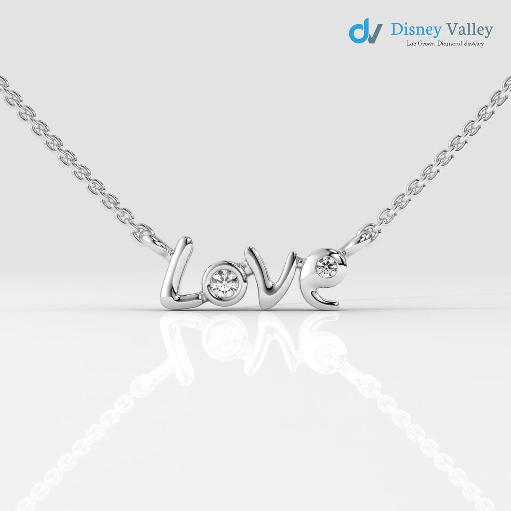 Lab grown diamond Necklace Round shape beautiful necklace gift for wife - DisneyValley