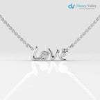 Lab grown diamond Necklace Round shape beautiful necklace gift for wife - DisneyValley