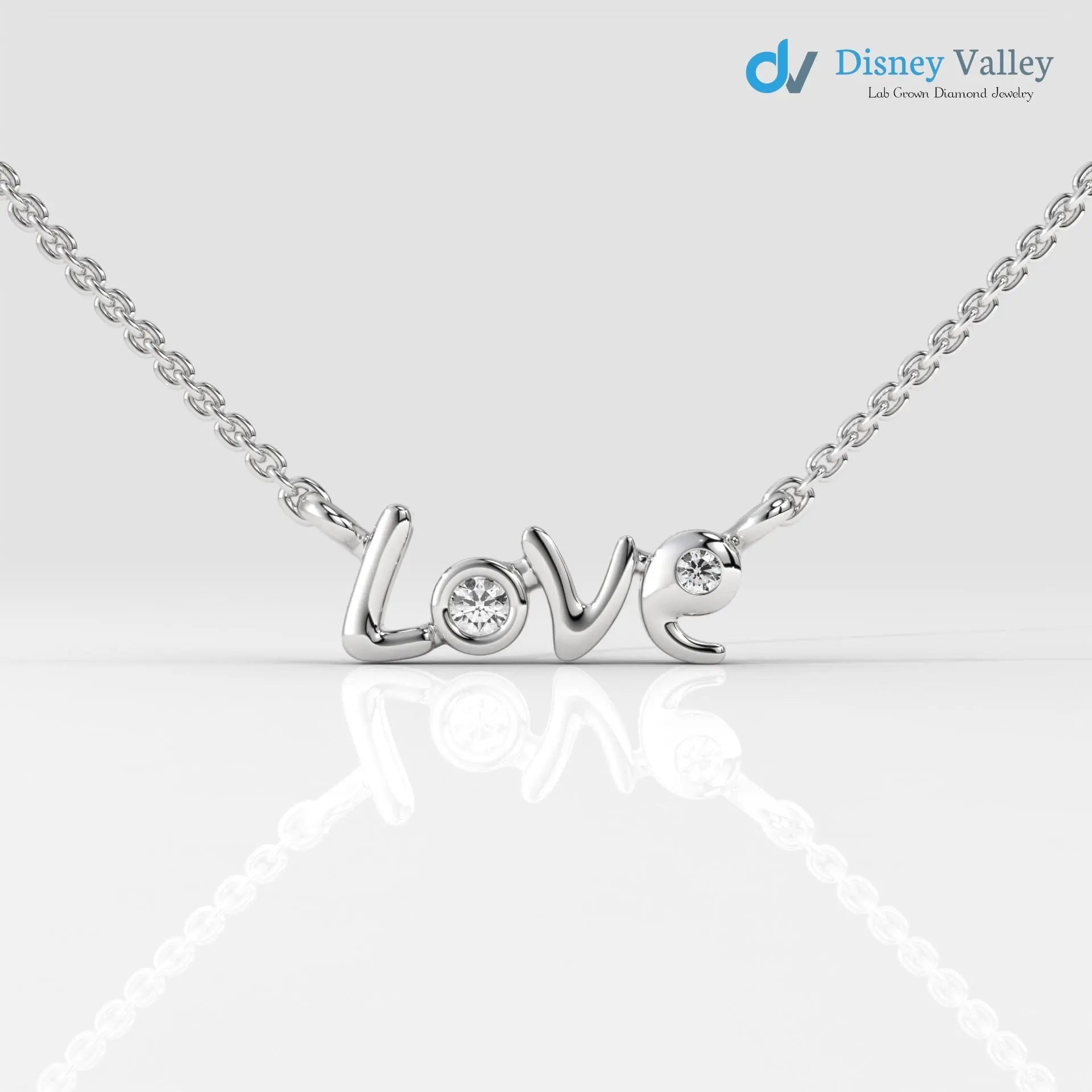 Lab grown diamond Necklace Round shape beautiful necklace gift for wife - DisneyValley