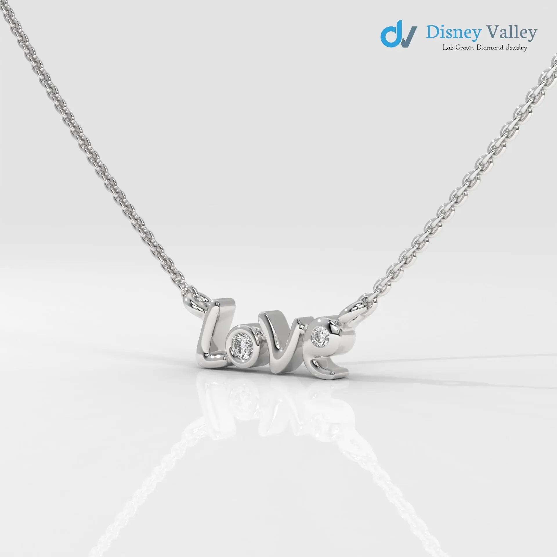 Lab grown diamond Necklace Round shape beautiful necklace gift for wife - DisneyValley