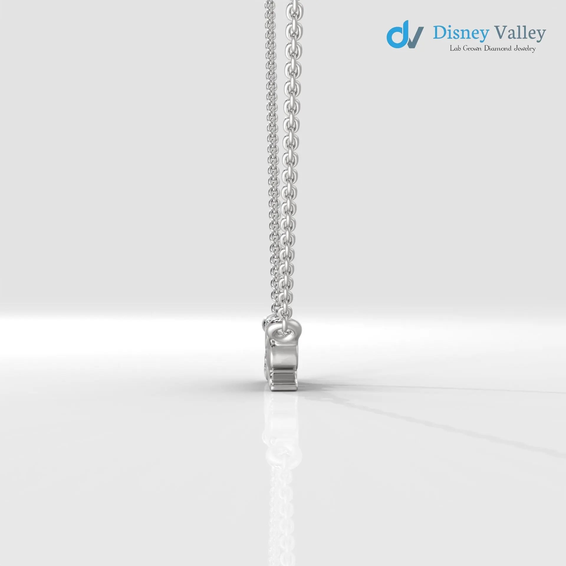 Lab grown diamond Necklace Round shape beautiful necklace gift for wife - DisneyValley