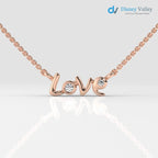 Lab grown diamond Necklace Round shape beautiful necklace gift for wife - DisneyValley